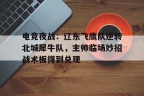 ayx爱游戏网址 -电竞夜战：辽东飞鹰队逆转北城犀牛队，主帅临场妙招战术板得到兑现(202324年cba联赛临场裁判员名单)